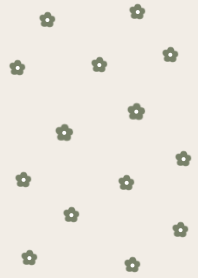 flower pattern -beigegreen-