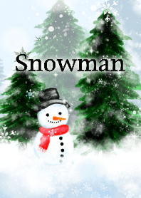 Snowman (雪だるま、水彩タッチ)