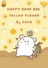 HAPPY BEAR BEE  YELLOW FLOWER By JAJA