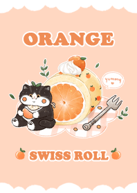 Orange Swiss Roll - Cow Cat