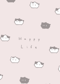 Chubby Cat(line)/ pink white.