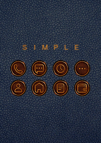 SIMPLE 皮革燙金（質感深藍色）