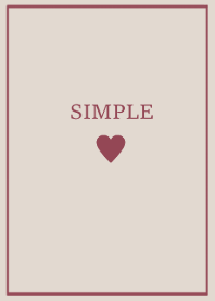 SIMPLE HEART =beige bordeaux=