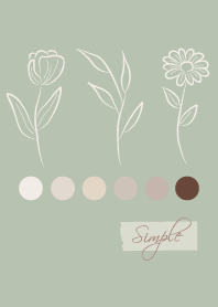 Simple elegant flowers -Khaki beige-