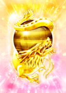 Gold dragon that makes money and leaps