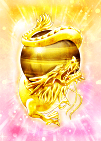 Gold dragon that makes money and leaps