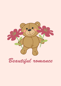 花朵-泰迪熊