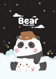 คุณหมีสามตัว ก้อนเมฆน่ารัก สีดำ