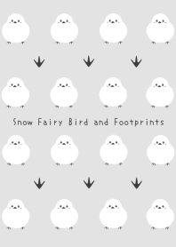 Snow Fairy Bird and Footprintsj-GRAY