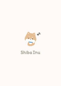 Shiba Inu3 Musical note [Beige]