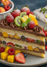 Fruit chocolate shortcake-I LOVE CAKEj