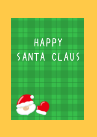 HAPPY SANTA CLAUS-GREEN CHECKERED-ORANGE