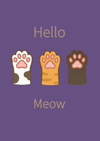 可愛貓咪肉球貓爪爪-深紫色