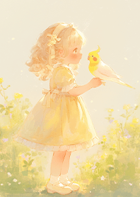 Obedient parrot and sweet girl JP