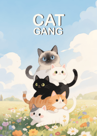 Cute Cat Gang in Flower field (JP)