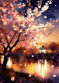 美しい夜桜の着せかえ#2596