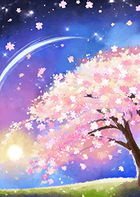 Beautiful night cherry blossoms#2107