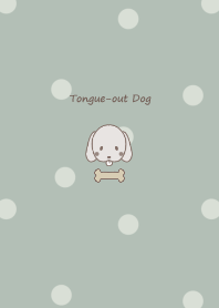 Tongue-out Dachshund -smoky green- 2