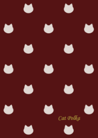 Cat Polka[Bordeaux and Greige]