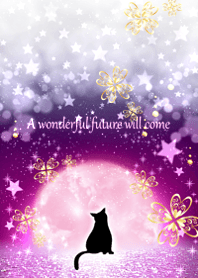Lucky cat and beautiful moon.1
