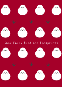 Snow Fairy Bird and Footprints-RED-BLACK