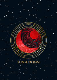 紅色光輝太陽和月亮天體圖標