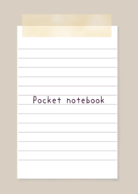 White pocket notebook Theme/BEIGE
