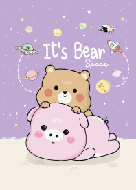 พี่หมีกับน้องหมูอ้วง ตะลุยอวกาศ (สีม่วง)