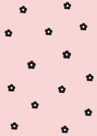 flower pattern -black pink-