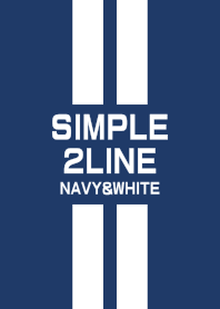 Navy & White double line