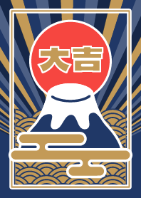 Lucky Mt.Fuji/ Navy x Gold