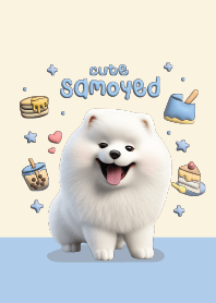 Samoyed Chubby Cute : Blue