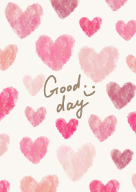 Watercolor many pink hearts17 from Japan