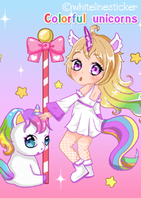 Colorful unicorns