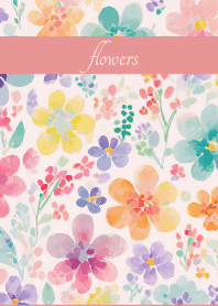 Pastel flowers2 on light pink