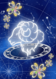 12星座 牡羊座 星図Ver.四つ葉のクローバー
