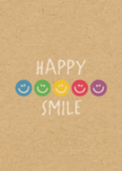 Happy Smile 5color Kraft Line Theme Line Store