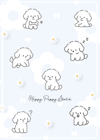 blue Happy Puppy Sketch 05_1