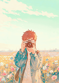 Photographer Boy and Flower Field 1.6
