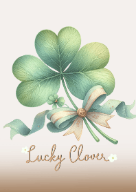 ใบโคลเวอร์ สัญลักษณ์แห่งโชคดี (สีน้ำตาล)