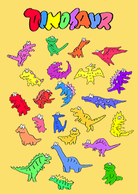 Gathering dinosaur toys/yellow.