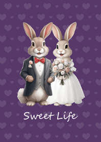 Rabbit Wedding(dark purple)