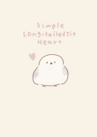 Simple Long-tailed Tit Heart Beige