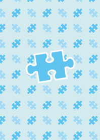 Jigsaw puzzle piece simple blue