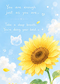 Just As You Are Cat Clouds & Sunflowers