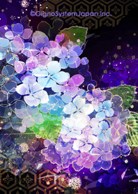 硝子の紫陽花