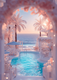 Purple Sunset Arch Seaside Resort