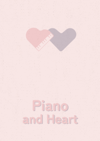 Piano and Heart Dull pink