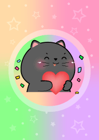 Black Cat In Pastel Theme