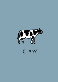 simple. Cow. Blue beige.